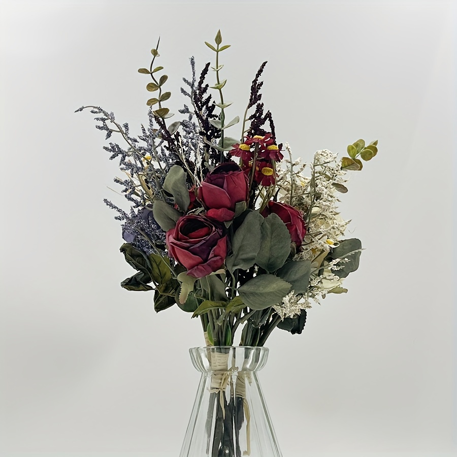 COZEVDNT Tarentum Bouquet Mini flores secas naturales Flores de boda  Decoración Accesorios para fotos (Rojo)