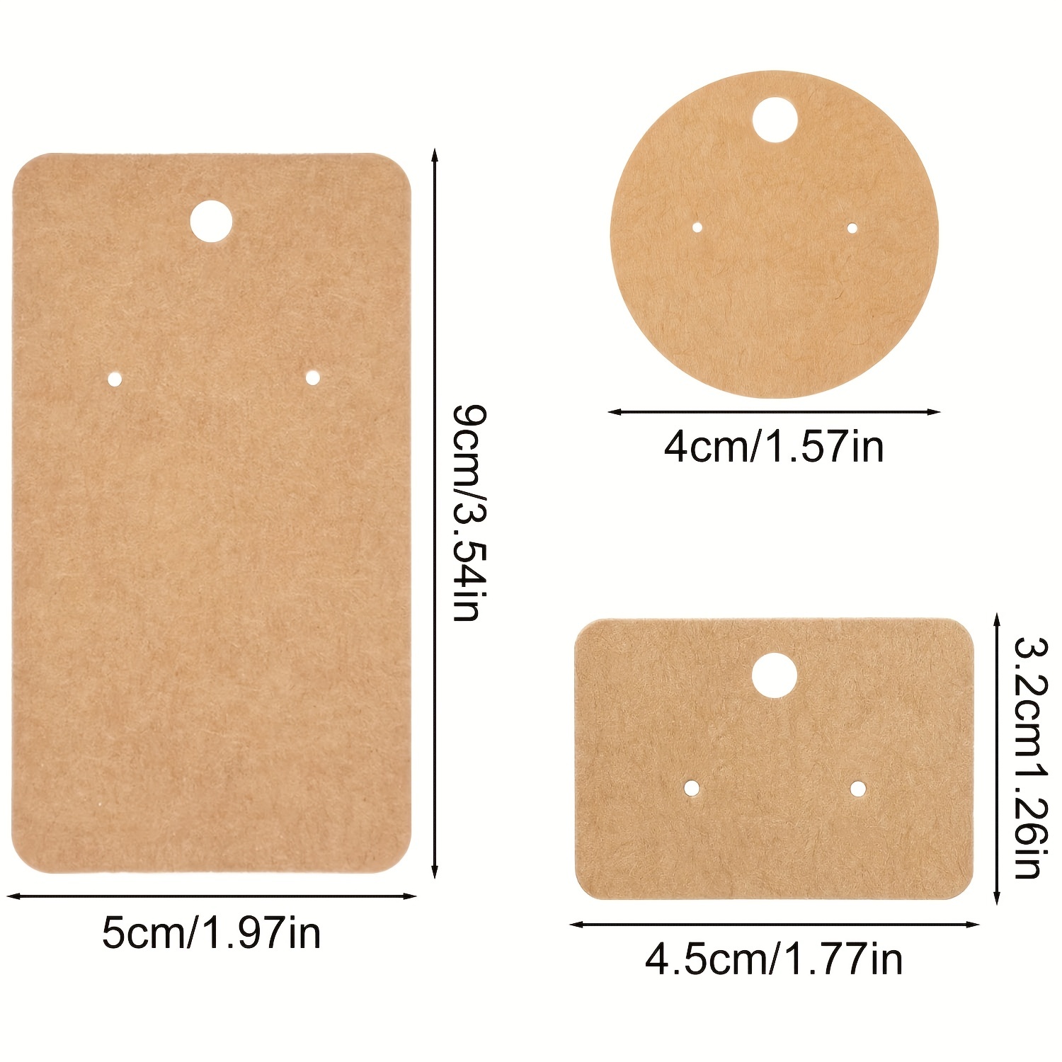 Lazydrop Earring Cards Necklace Display Cards with Bags 150 Earring Display Cards 150 Pcs Self-Seal Bags Kraft Paper Tags for DIY Ear Studs(Brown)