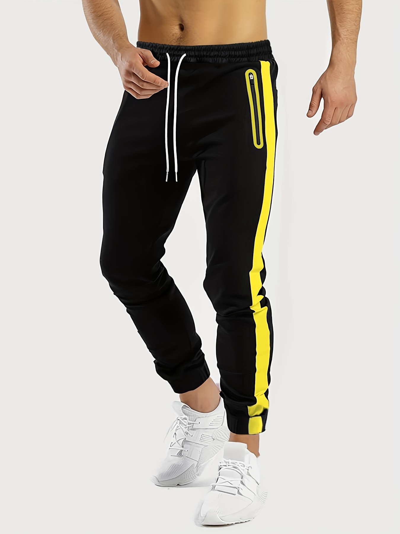 Plus Size Men's Contrast Color Jogging Pants Fashion Slim - Temu