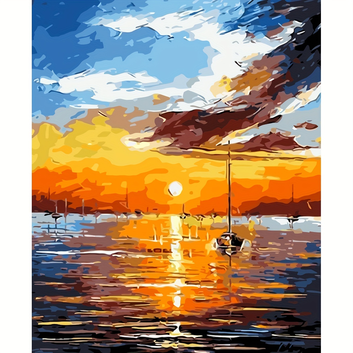 Acrylic Paint By Number Landscape On Canvas Art For Beginner - Temu