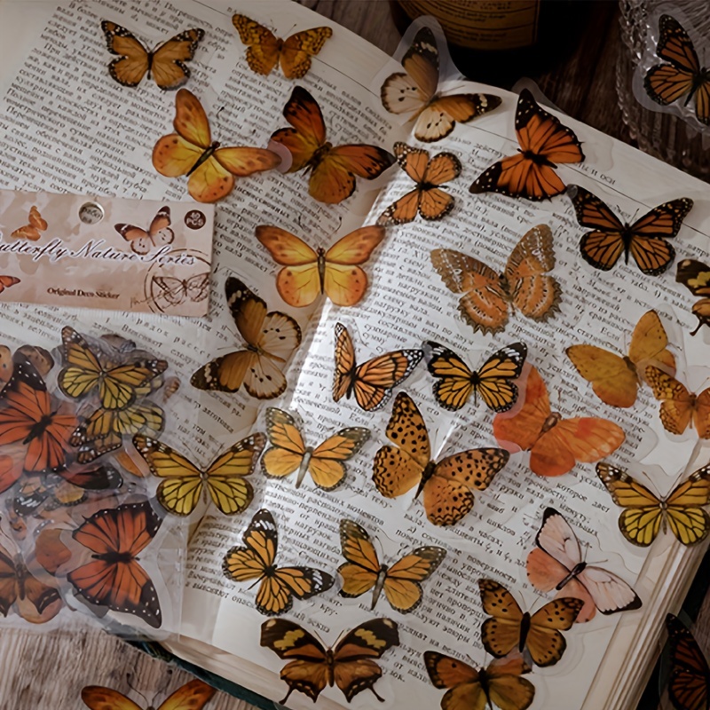 Pet Retro Butterfly Insect Sticker Pack Diy Journal Book - Temu
