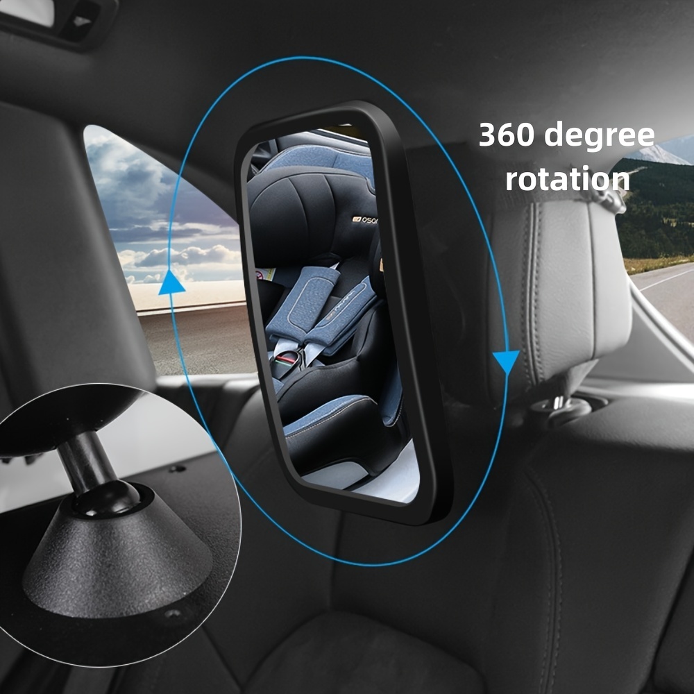 Espejo de coche para bebé, monitorea de forma segura al niño en el asiento  de automóvil orientado hacia atrás, espejo de automóvil, asiento trasero