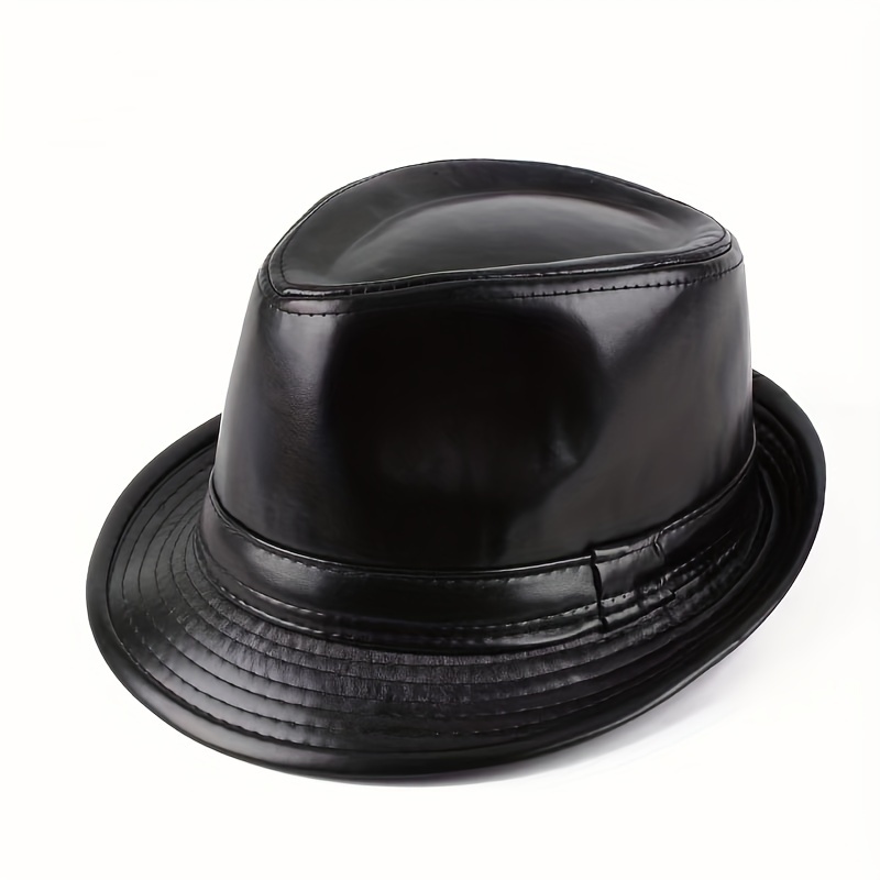 1pc Retro Warm Leather Hats For Men Autumn And Winter Jazz Hats
