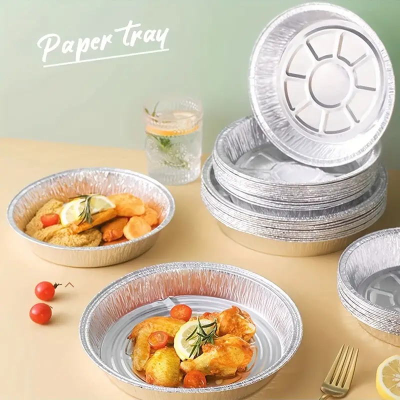 Disposable Paper Bowls Thickened White Aluminum Foil Paper - Temu