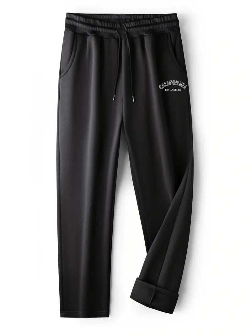 Men's Casual Drawstring Black Sweatpants - Temu