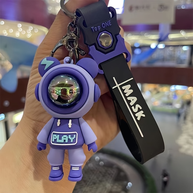 Cute Bear & Astronaut Charm Keychain - Add A Touch Of Fun To Your Bag Or  Car! - Temu