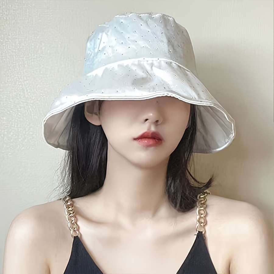 Flower Decor Silk Bucket Hat Elegant French Style Basin Hats - Temu