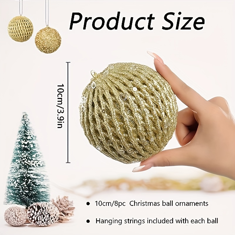 Christmas Ball Ornament With Glitter Large Shatterproof Ball - Temu