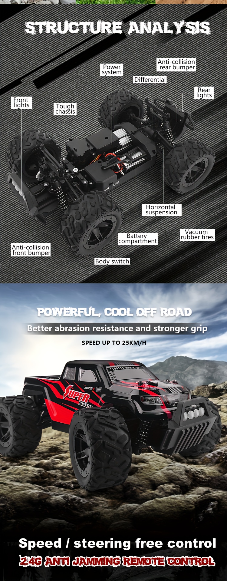 L-faster Camion électrique tout-terrain avec télécommande pour 8 roues pour  adulte : : Jeux et Jouets