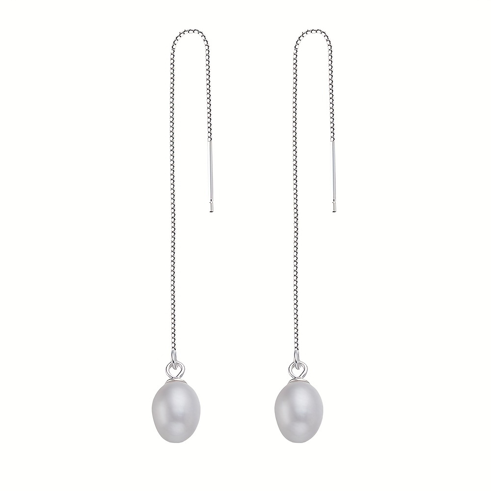 Natural Freshwater Pearl Earrings 925 Sterling Silver Dainty - Temu ...