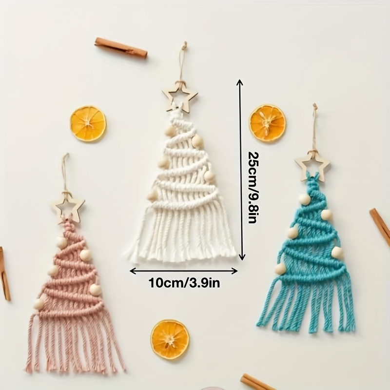3pcs Macrame Cord Christmas Tree DIY Kit