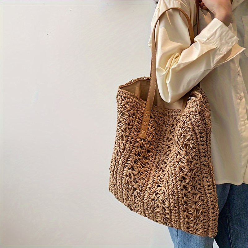 Borse Estate Borsa Da Spiaggia Syrads In Paglia Boho Chic Per