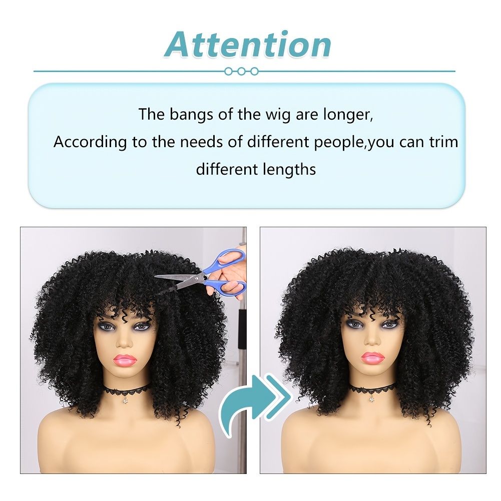 MEIRIYFA Perruque noire pour homme, 15,2 cm, perruque afro bouclée courte  synthétique pour usage quotidien, fête : : Beauté et Parfum