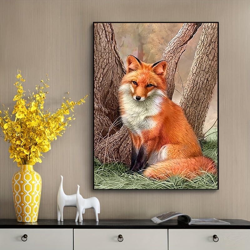 5d Diy Artificial Diamond Painting Fox Diamond Painting For - Temu