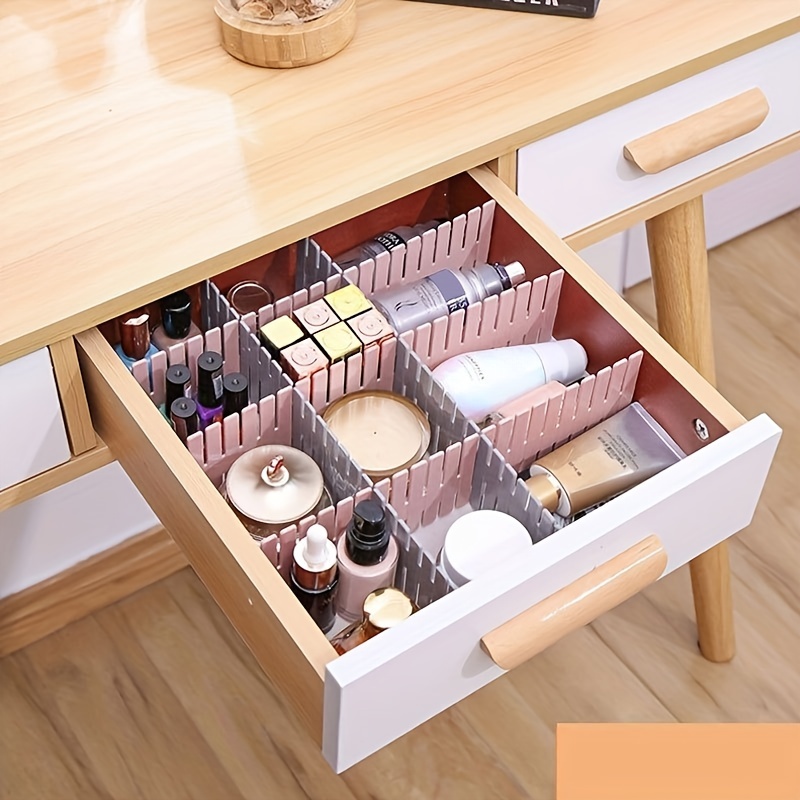 Drawer Divider 8pcs Adjustable DIY Storage Organizer Separator for Tidying  Clutter Cutlery Makeup Clothes of Dresses, Desk & Box in Kitchen Bathroom