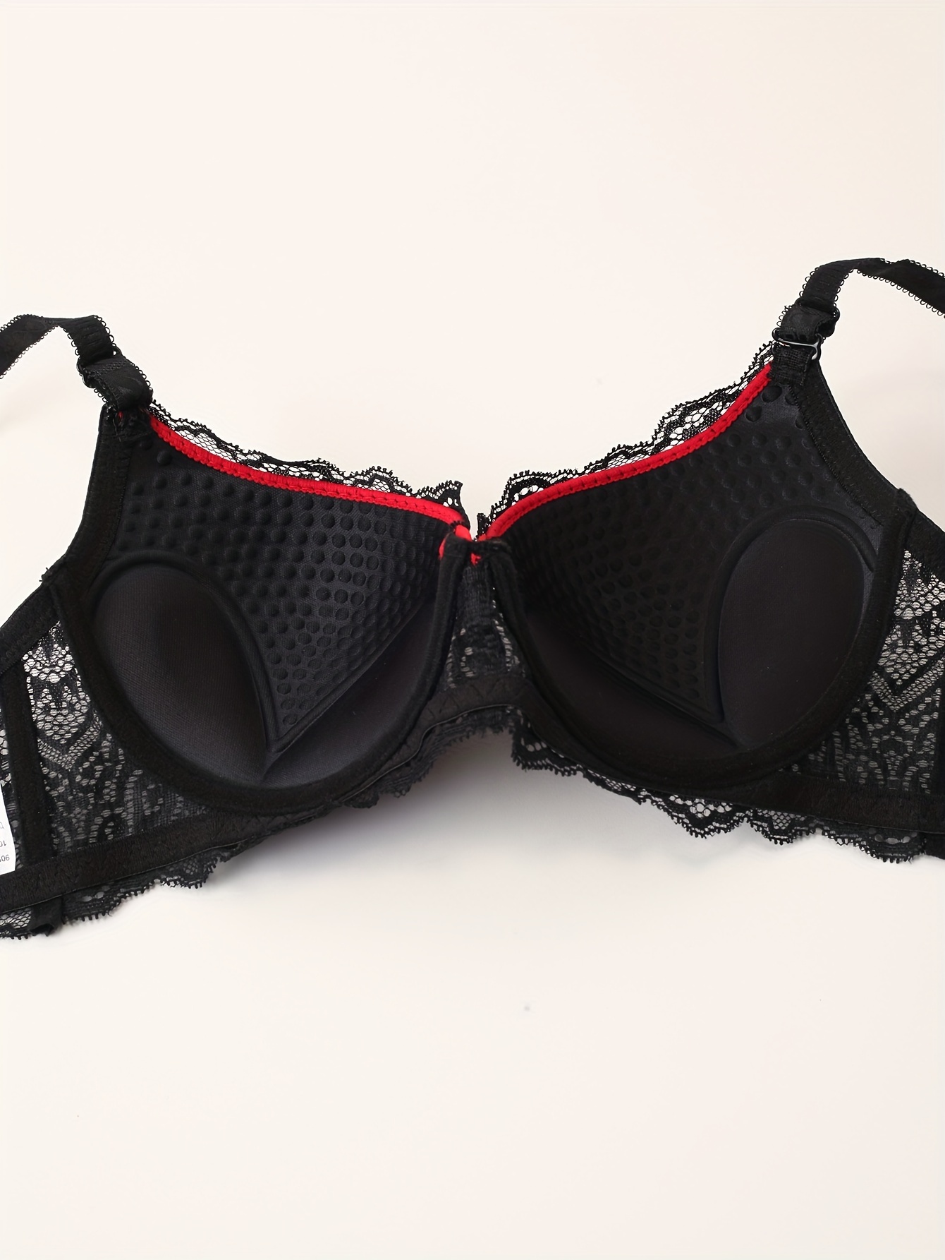 Colorblock Lace Bra & Panties, Sexy Bow Tie Push Up Bra & Thong Panties  Lingerie Set, Women's Lingerie & Underwear