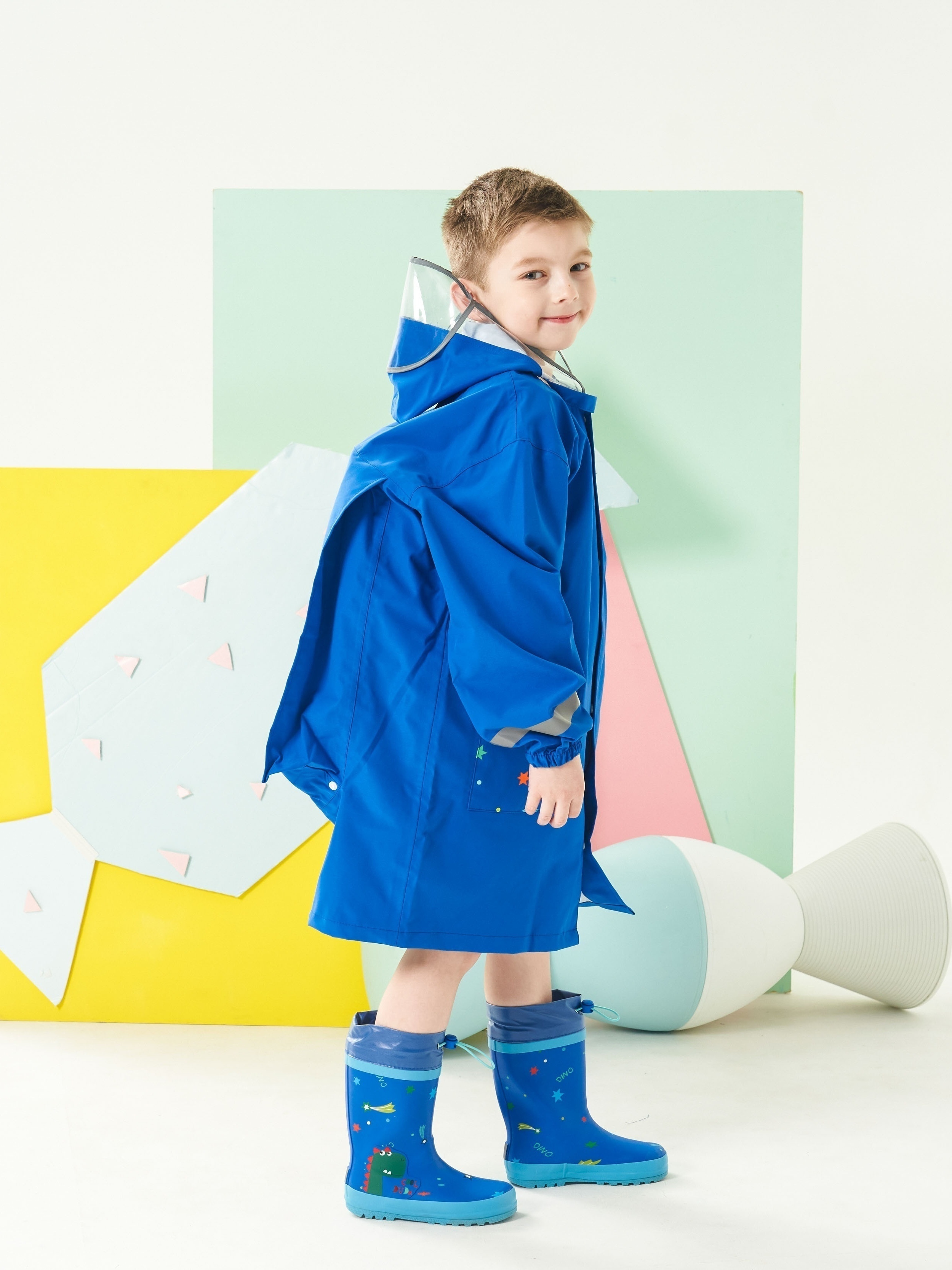 Manteau Imperméable à Capuche Poncho Pluie pour Enfants 