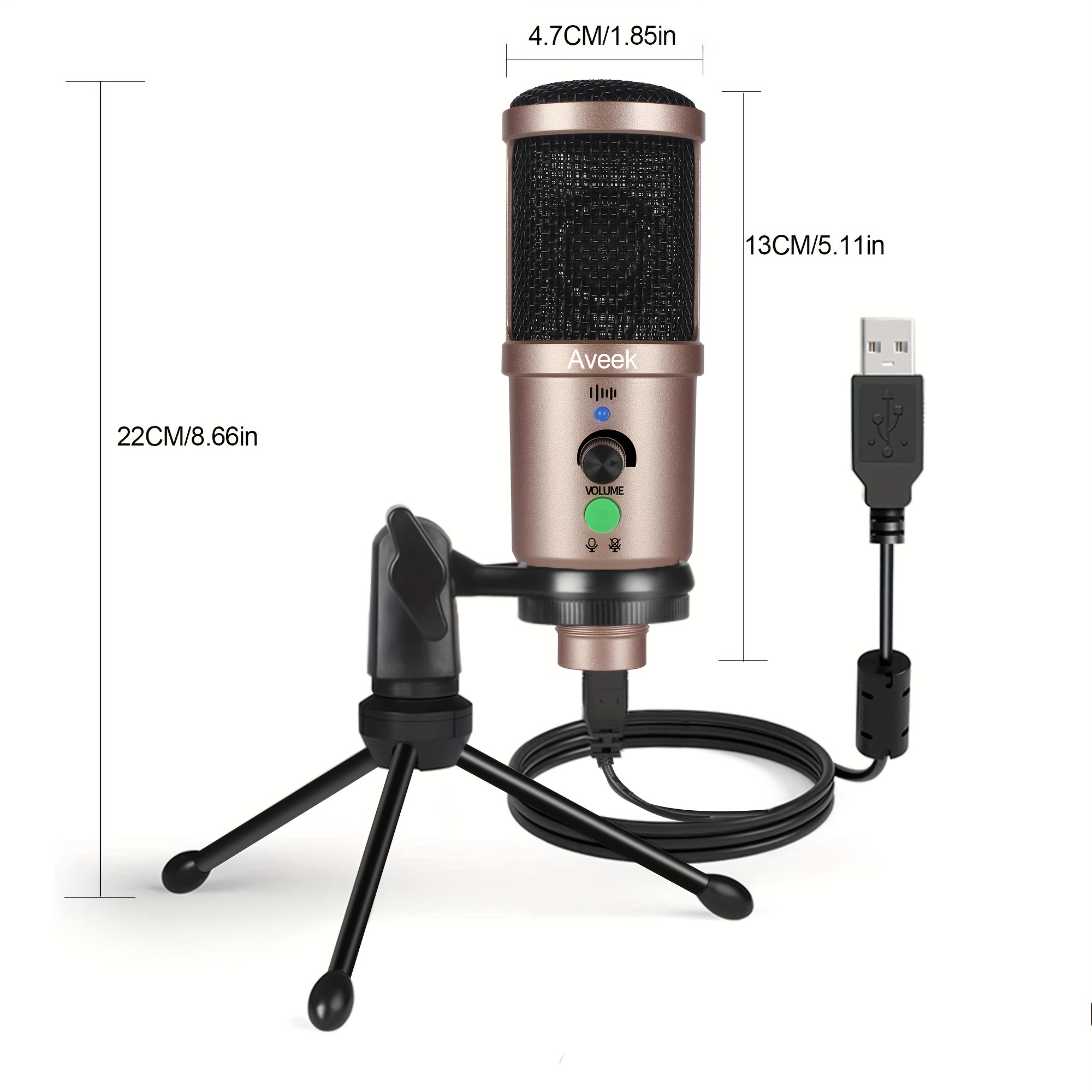 Micrófono para podcast profesional de 192 KHz24 bits, condensador