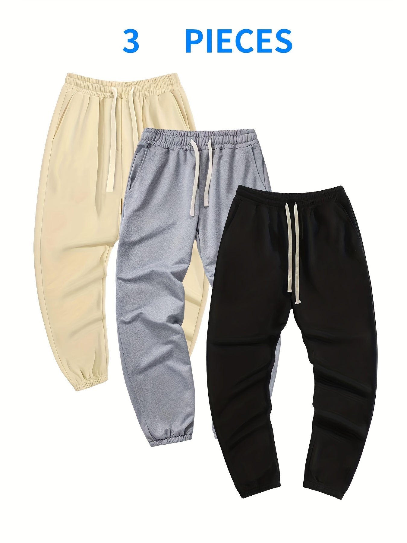 Pantalones Chándal Casuales Color Sólido Pantalones Correr - Temu