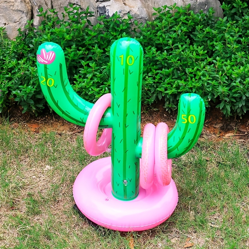 Inflatable Cactus Ring Toss Game Set For Outdoor Swimming - Temu