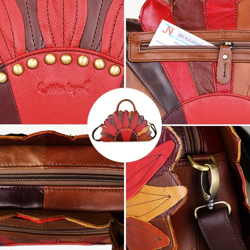 La Antigua Vintage Crossbody Satchel - Full Grain Leather, Adjustable Strap, Bourbon Brown