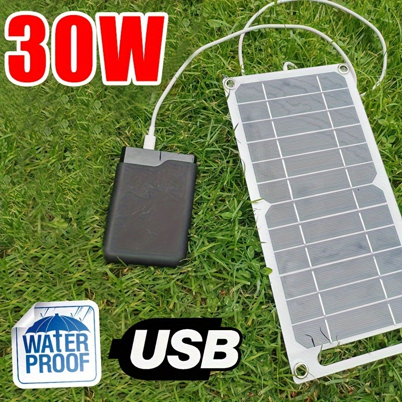 Cargador portátil de batería de 50000 mAh, 2 LED, 2 paneles solares USB  para campamento, impermeable, para viajes, exteriores, exteriores, para  todos