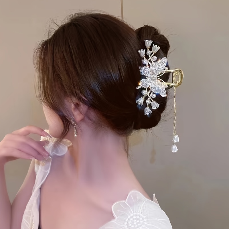 1pc Clip Per Capelli Con Nappine A Farfalla, Clip Per Capelli Con Fiore E  Strass, Adatto Per L'uso Quotidiano Delle Ragazze - Temu Switzerland