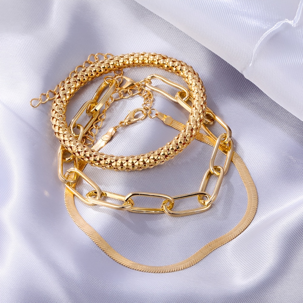 3pcs/set Fashion Star Charm Chain Bracelet For Girls For Daily Decoration