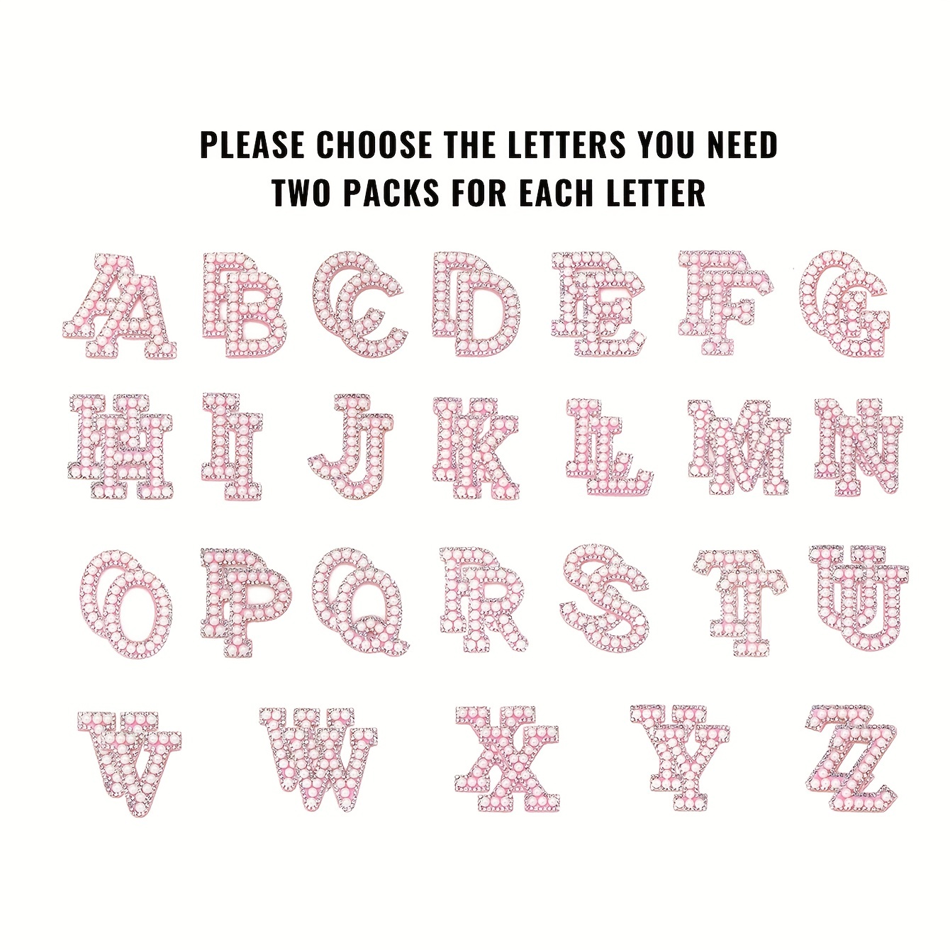 A-z 1pcs Claw Rhinestone English Alphabet Tassel Letter Iron On