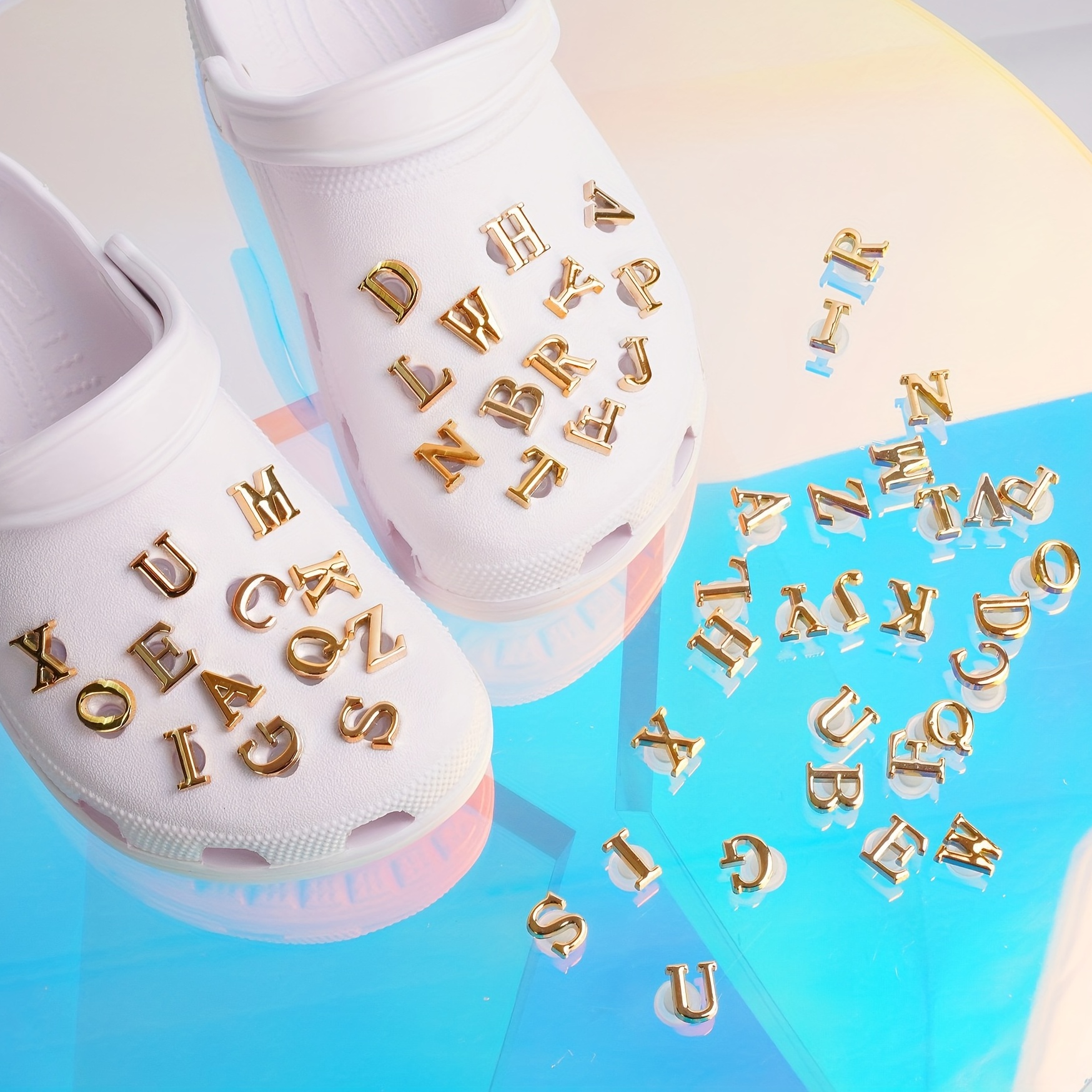 Butterfly Letter Charms For Crocs Alphabet Letters A - Z Shoe Accessories