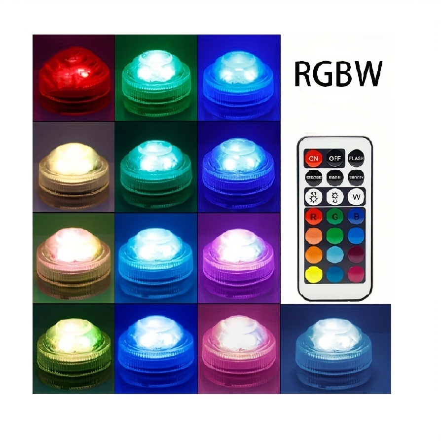Mini Led Luces Sumergibles Control Remoto Rgb Multicolor - Temu