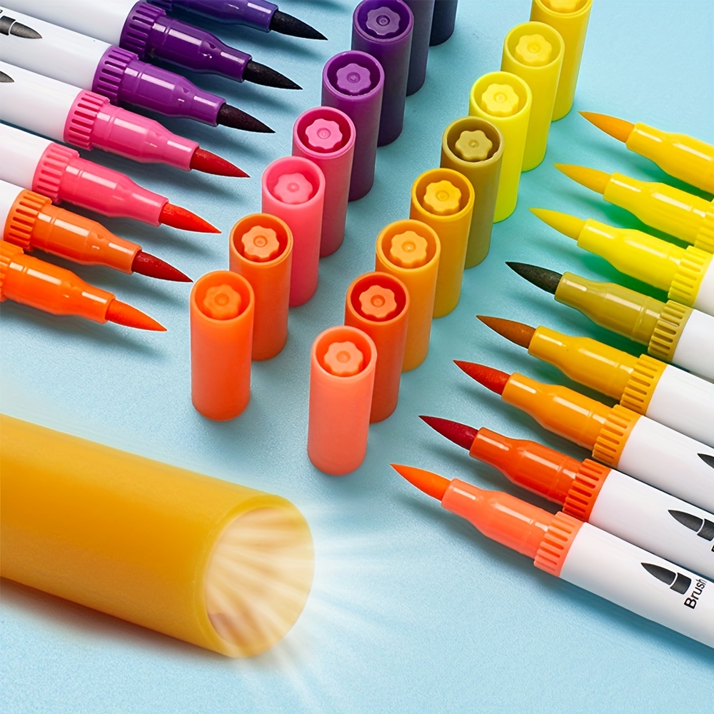Dual Markers Brush Pen, Colored Pen Fine Point Art Marker & Brush Pen For  Adult Coloring Hand Lettering Writing Planner Art Supplier(60 Colors Pen  Set) - Temu