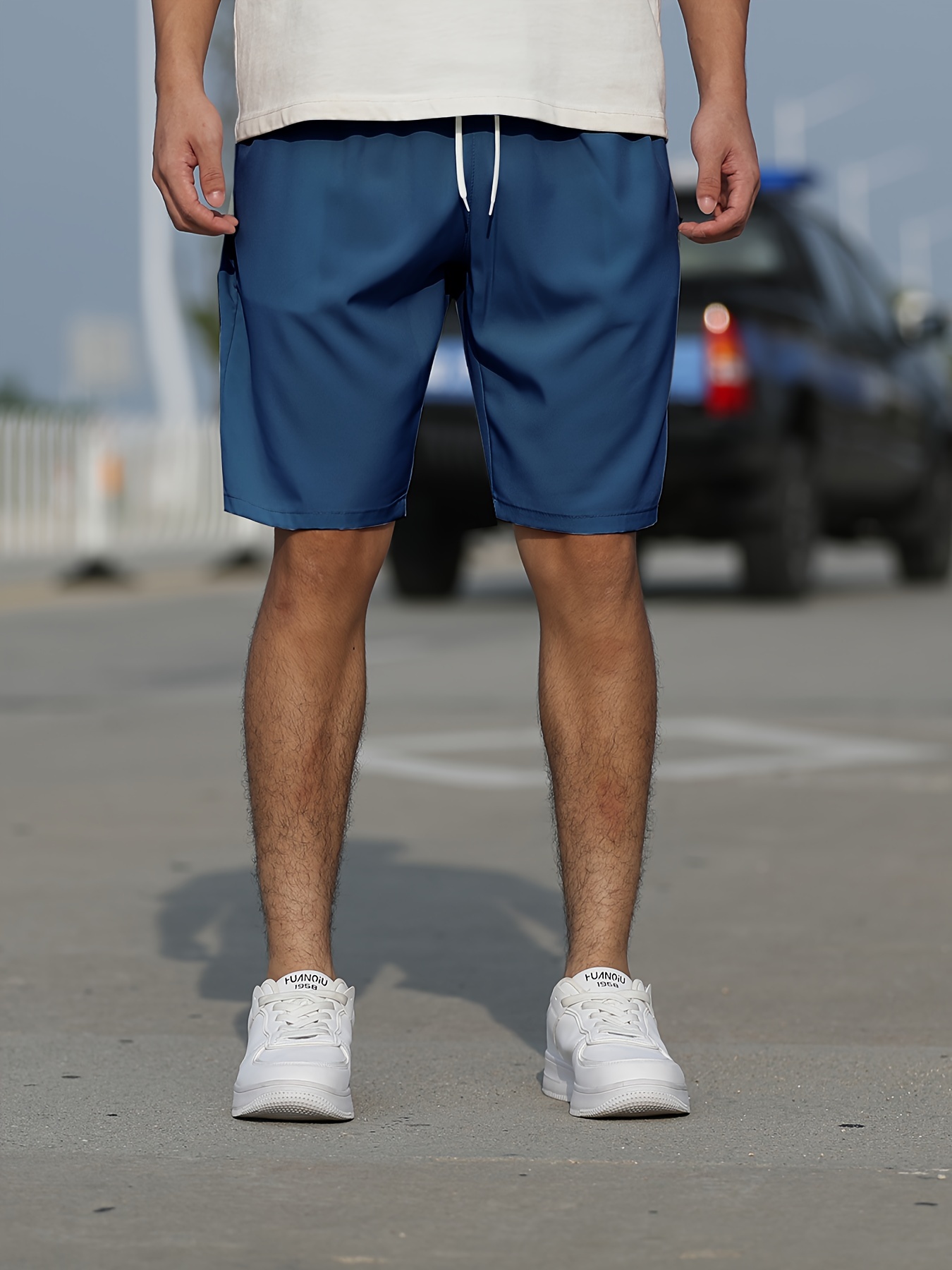 Plus Size Shorts Hombres Sólidos Transpirables Secado Rápido