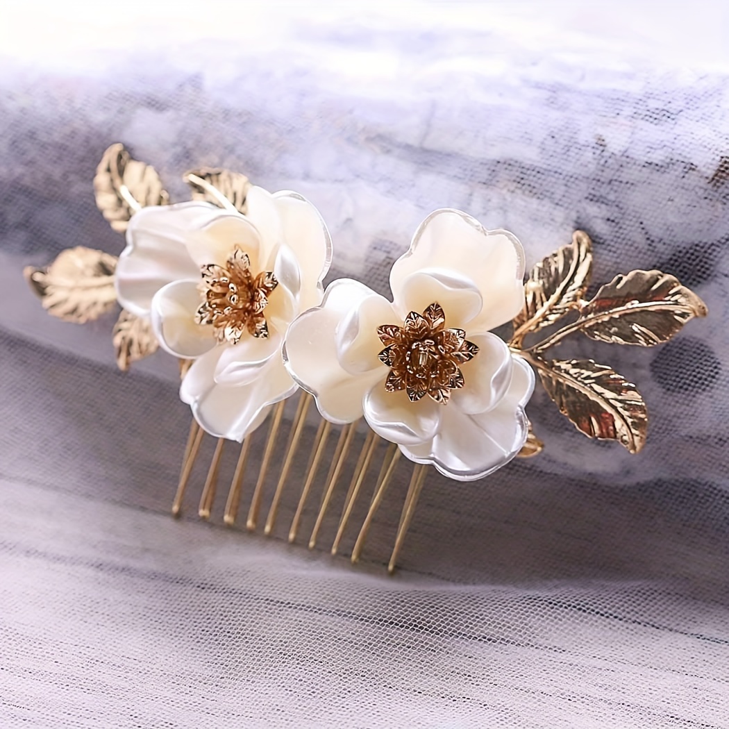 Dried Flowers Comb, Decorative Hair Comb, Wedding Hair Accessory