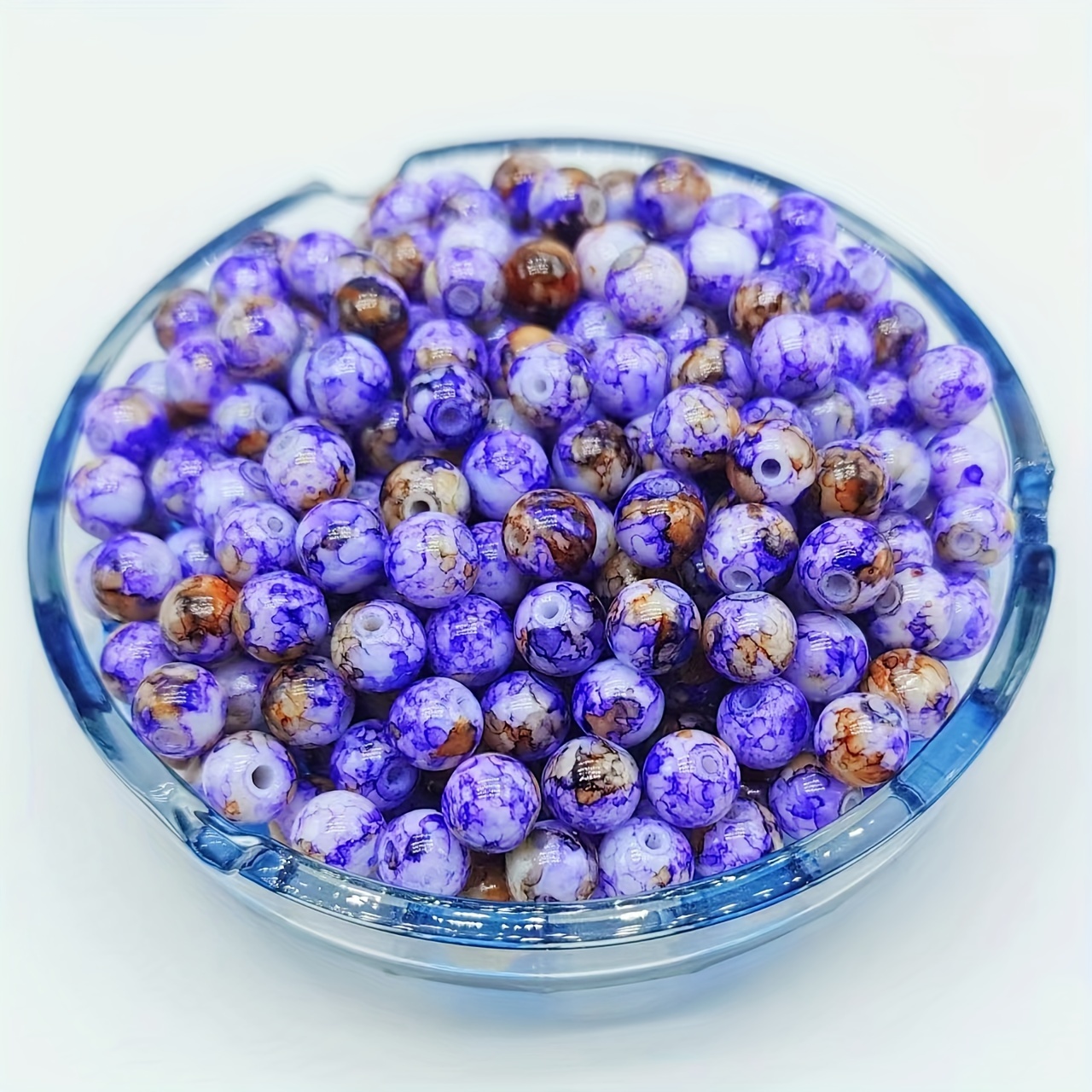  Beading Station 50pcs Mix Artistic New Marble Design Glass  Round Beads 8mm ~Jewelry Findings~ Free Handcrafted Pendant(1) : Arts,  Crafts & Sewing
