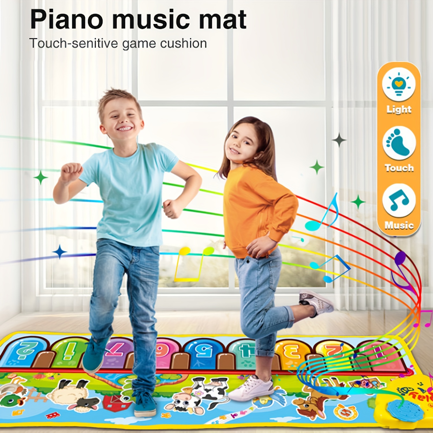 Tapis Musical Pour Bébé Avec 24 Sons, Jouets Musicaux Pour Enfants, Tapis  De Piano, Tapis De