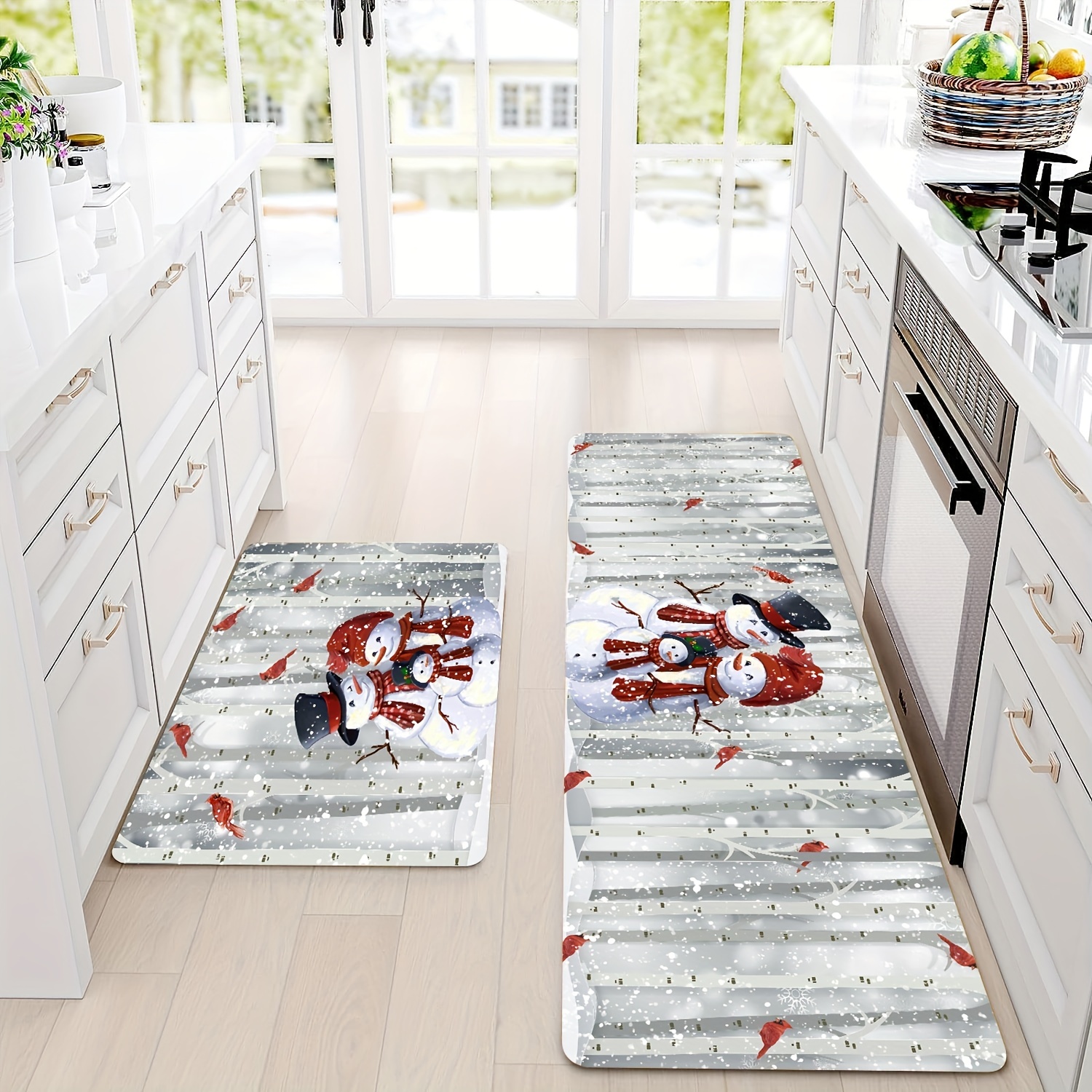 Soft Kitchen Mat, Christmas Gnome Non-slip Oil-proof Floor Mat
