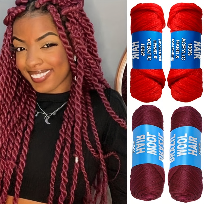 Youngther 100% Brazilian Wool Acrylic Yarn For African Jumbo  Braids/Senegalese Twist/Faux Locs/Wraps/Dreadlocks (2Roll Hair Extension  Price in India - Buy Youngther 100% Brazilian Wool Acrylic Yarn For African  Jumbo Braids/Senegalese Twist/Faux Locs