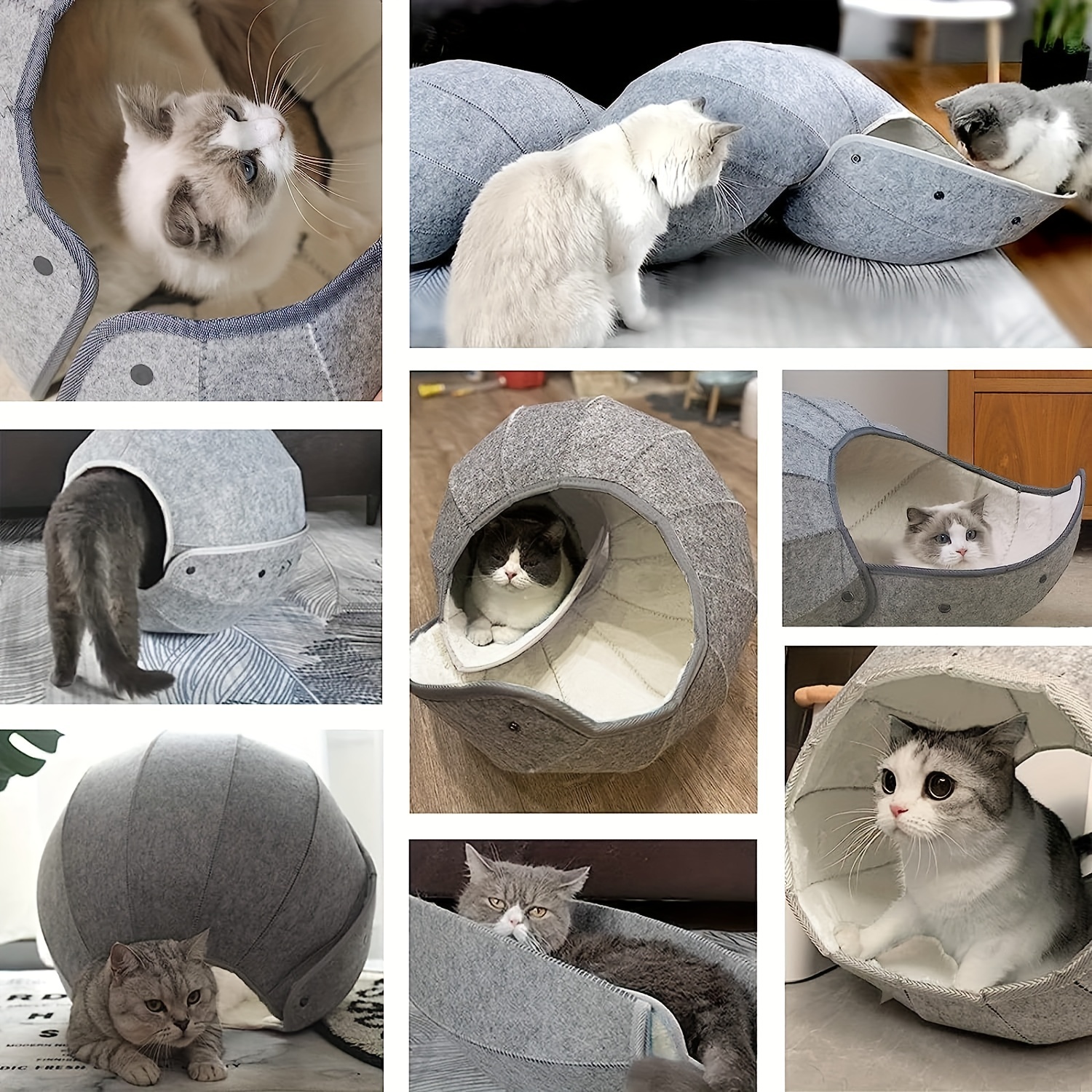 Lits pour Chats d'intérieur, Grotte de lit pour Chat Pliable