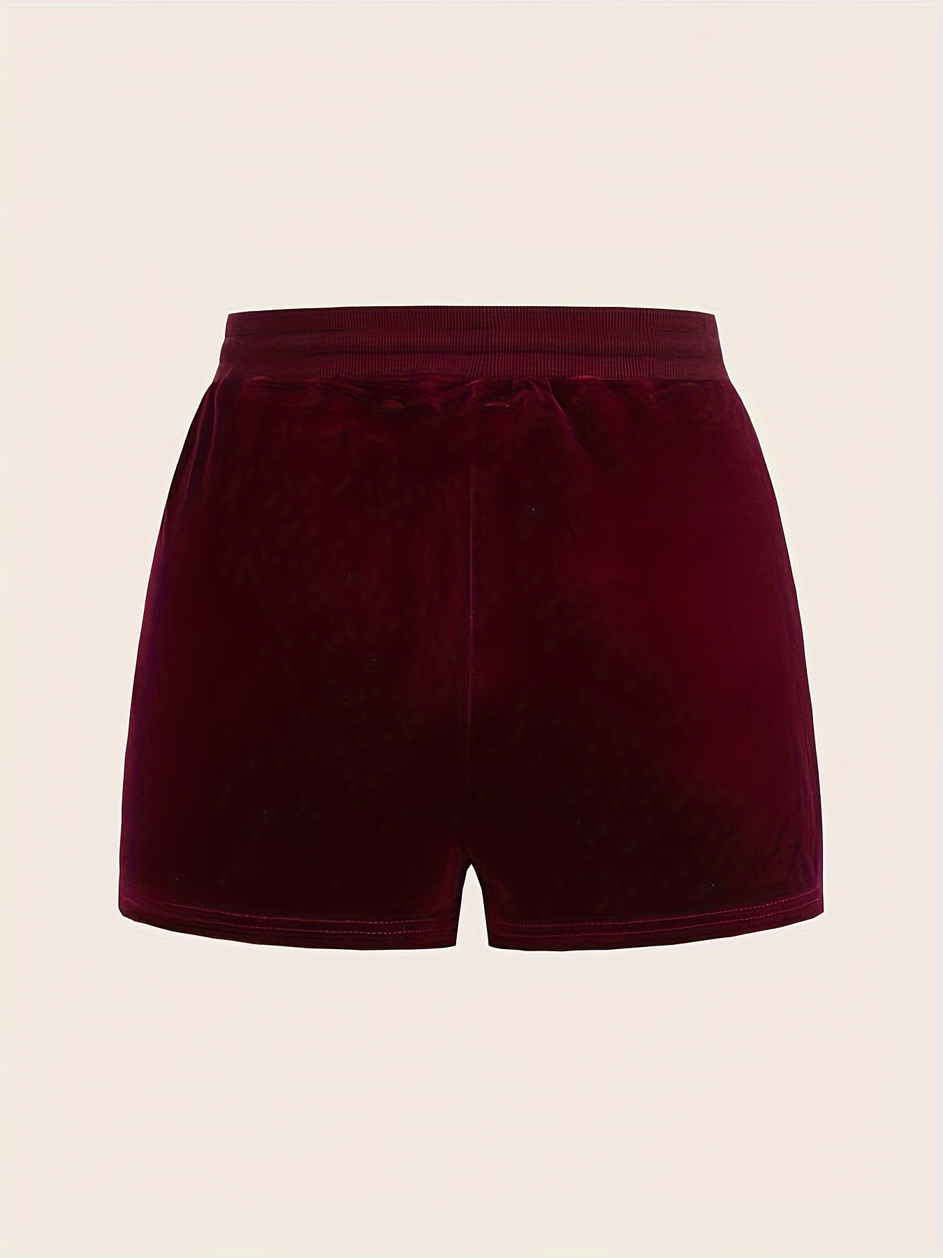 Pink velvet drawstring shorts best sale