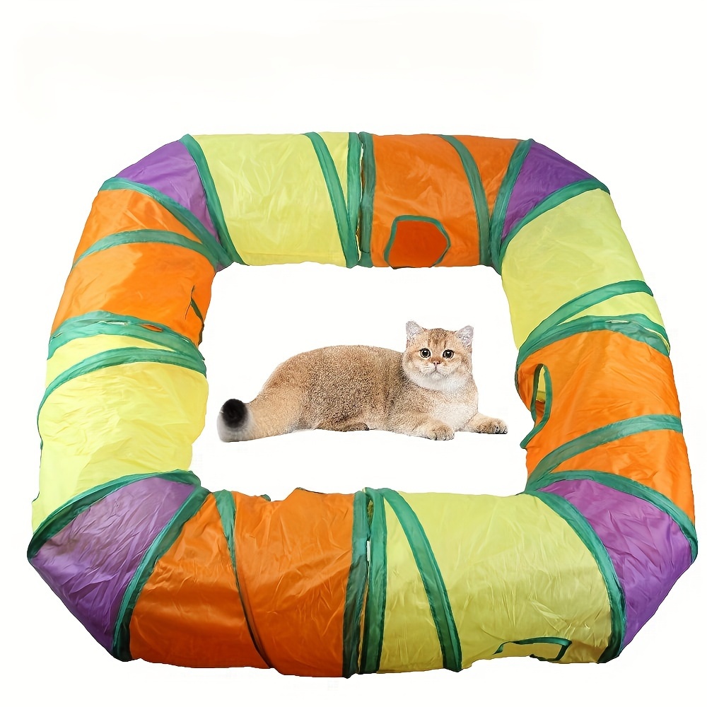 

4pcs Cat Tunnel, L-shaped Cat Drill Bucket Toy, Can Be Stored Foldable