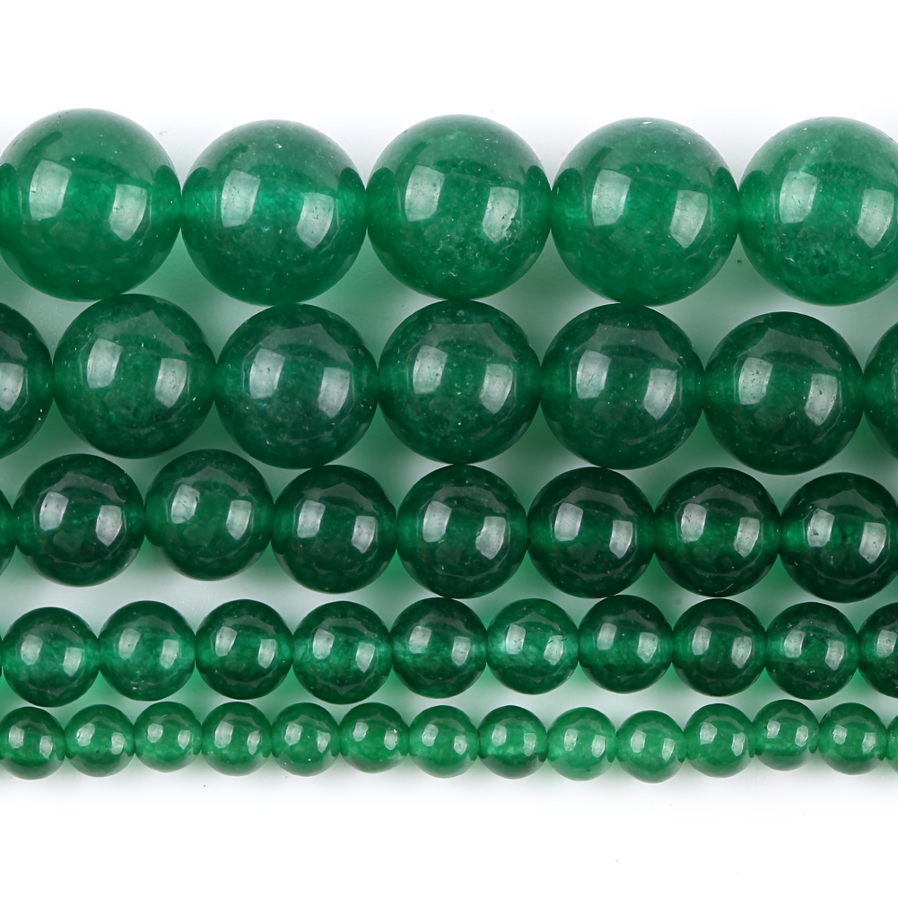 Natural Green Jade Stone Beads Round Loose Spacer Beads For - Temu