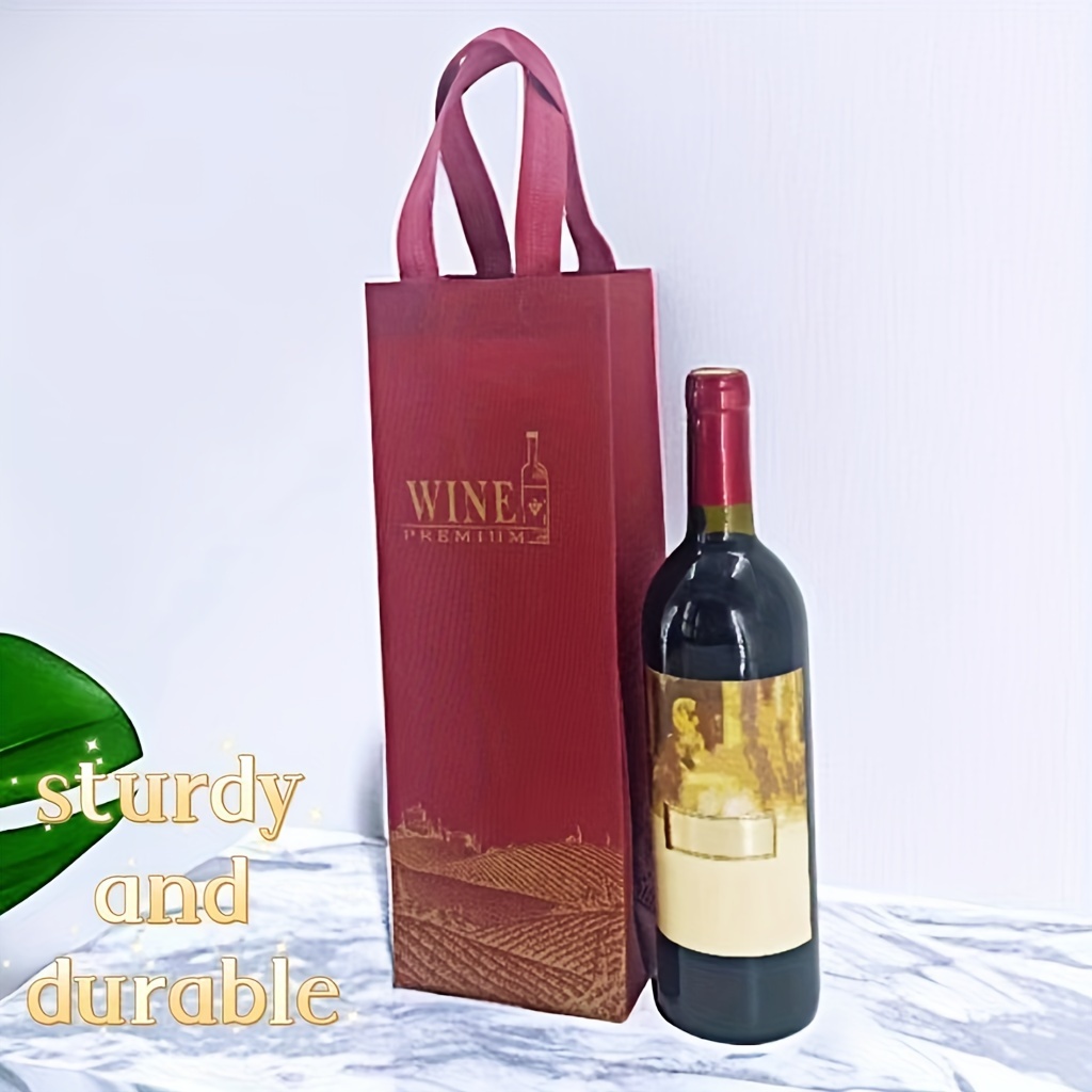 10 Piezas Bolsa Botellas Vino Tinto Bolsa Papel Kraft Sola - Temu