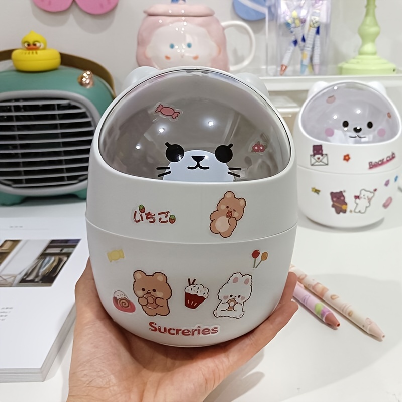 Desktop Cute Trash Can With Garbage Bag Puppy Shaped Mini - Temu