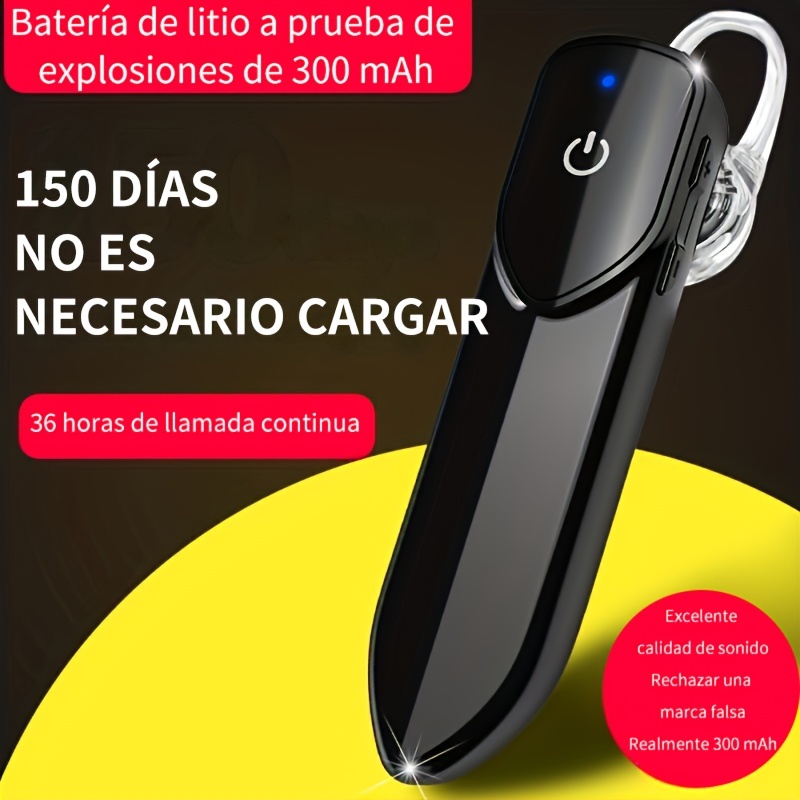 Kit Manos Libres Estéreo compatible con Bluetooth Tipo de oreja colgante  Modelo comercial Batería Pantalla Larga espera Negro 