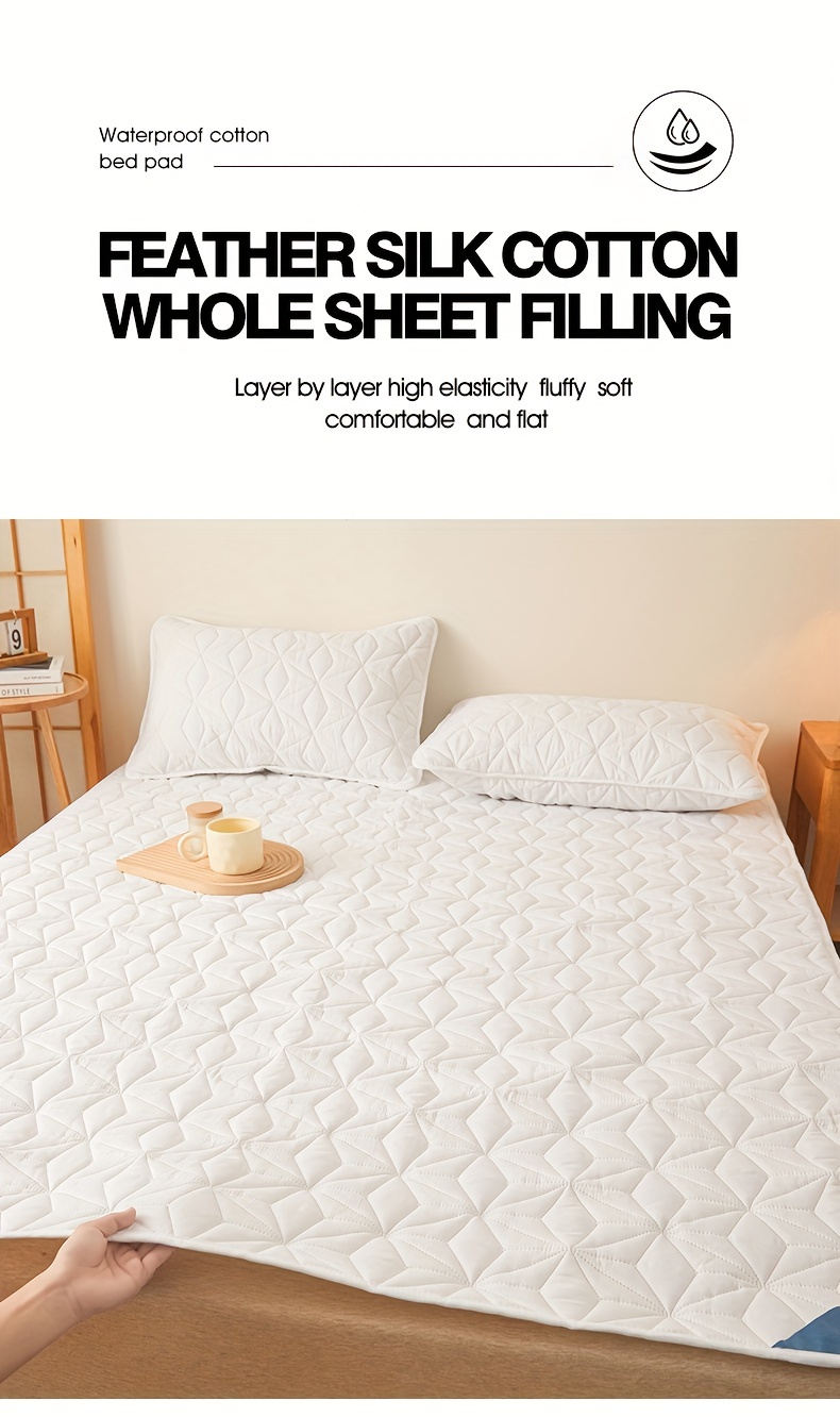 1pc layered waterproof mattress cover soft cushion bed mattress topper bedspread double household   diaper protection mat thin mattress non slip student   dust proof mat details 10