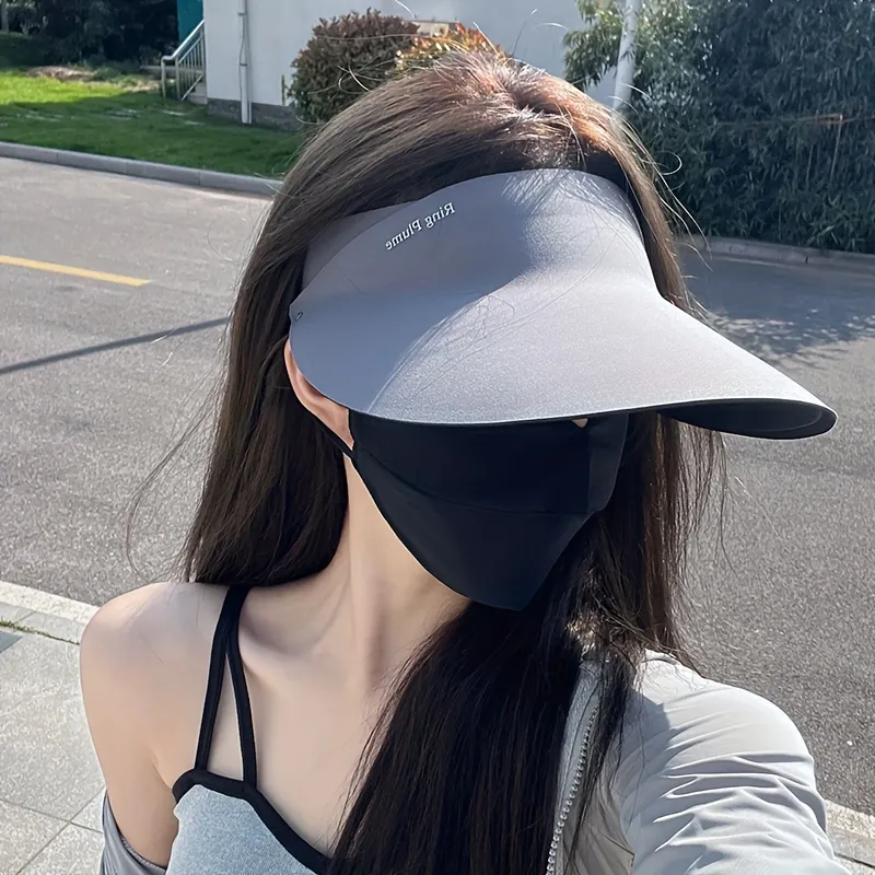 Unisex Ice Silk Visor Hat Solid Color Uv Protection Sun Hat For Outdoor  Lightweight Breathable Traceless Silicone Golf Baseball - Jewelry &  Accessories - Temu