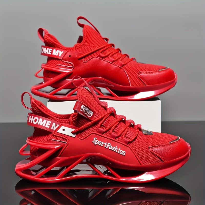 Fashion Men's Red Blade Sneakers Letter Print Ultralight Male