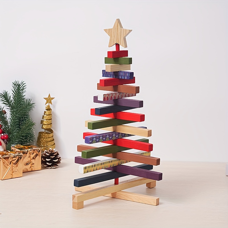 Wooden Christmas Tree Shape With Lanyard Colorful - Temu