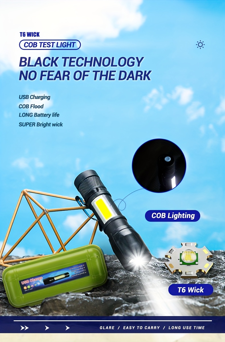 Lampe torche (standard) GENERIQUE PATIKIL-Mini lampe de poche USB de poche, torche  Portable rechargeable pour Camping en plein air, paquet de 4,  bleu/rose/noir/blanc